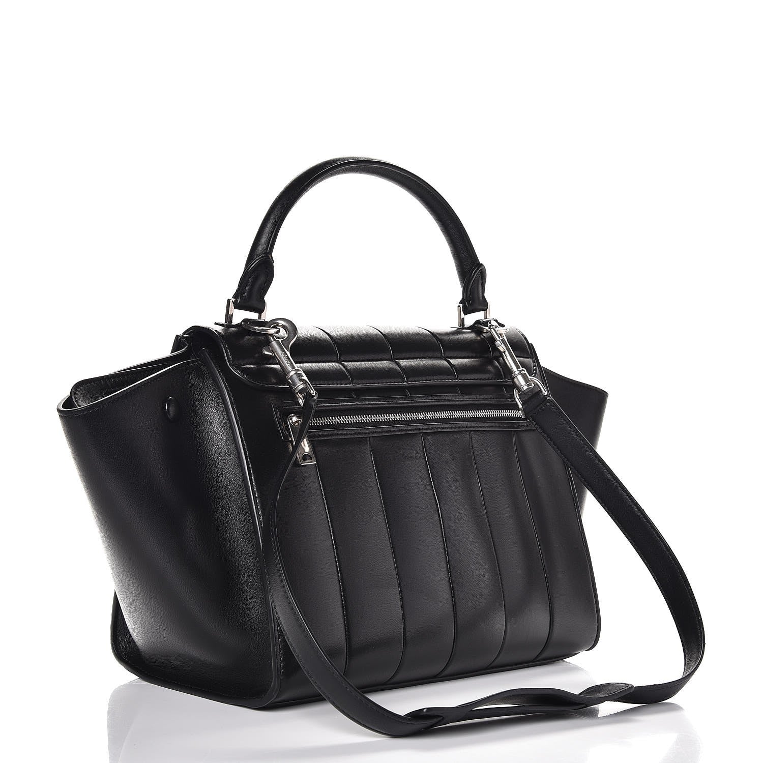 Celine Lambskin Quilted Small Trapeze Black 4 of 7