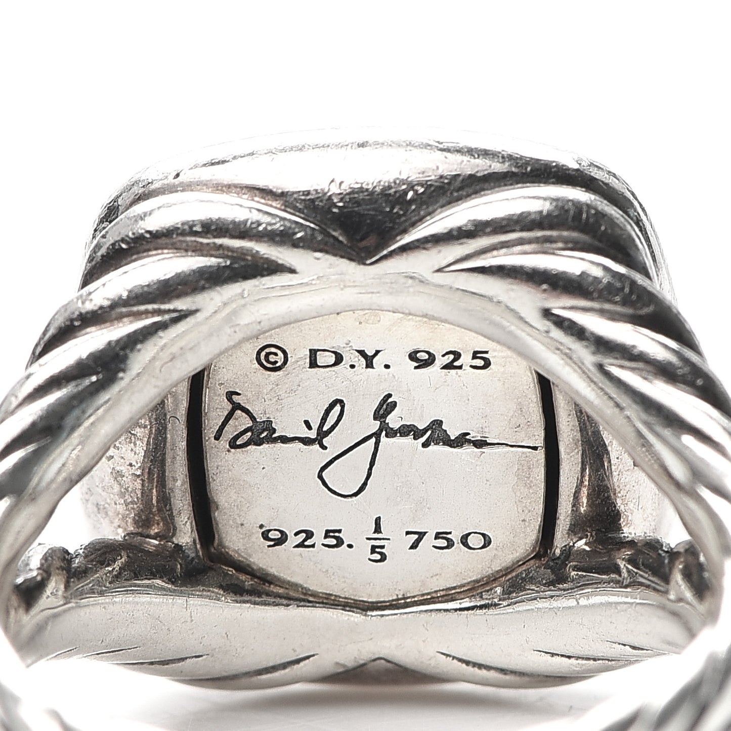 Sterling Silver 18K Yellow Gold Diamond 14mm Albion Ring 52 6