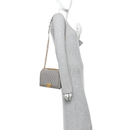 Chanel Caviar Quilted Chain Around Medium Boy Flap Grey 2 of 15