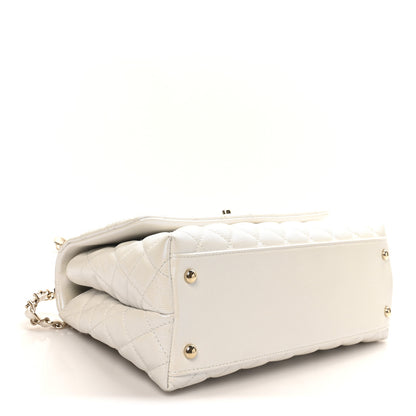 Chanel Iridescent Caviar Quilted Small Coco Handle Flap White 4 of 10