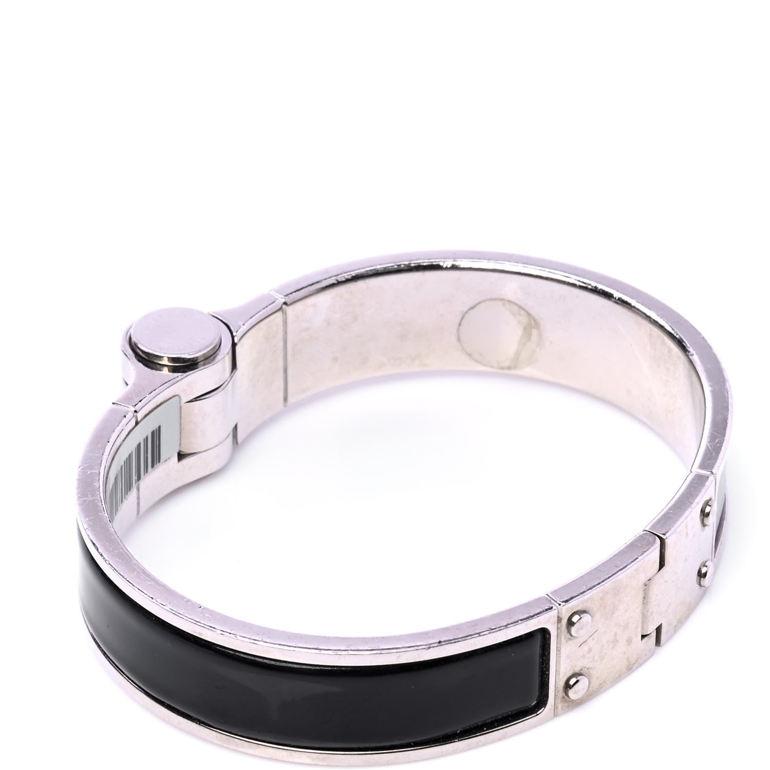 Hermes Enamel Charniere Uni Narrow Hinged Bracelet S Black 3 of 5