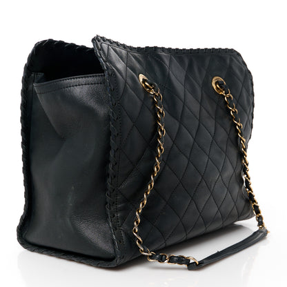 Chanel Iridescent Calfskin Quilted Happy Stitch Shopping Tote Black 3 of 11