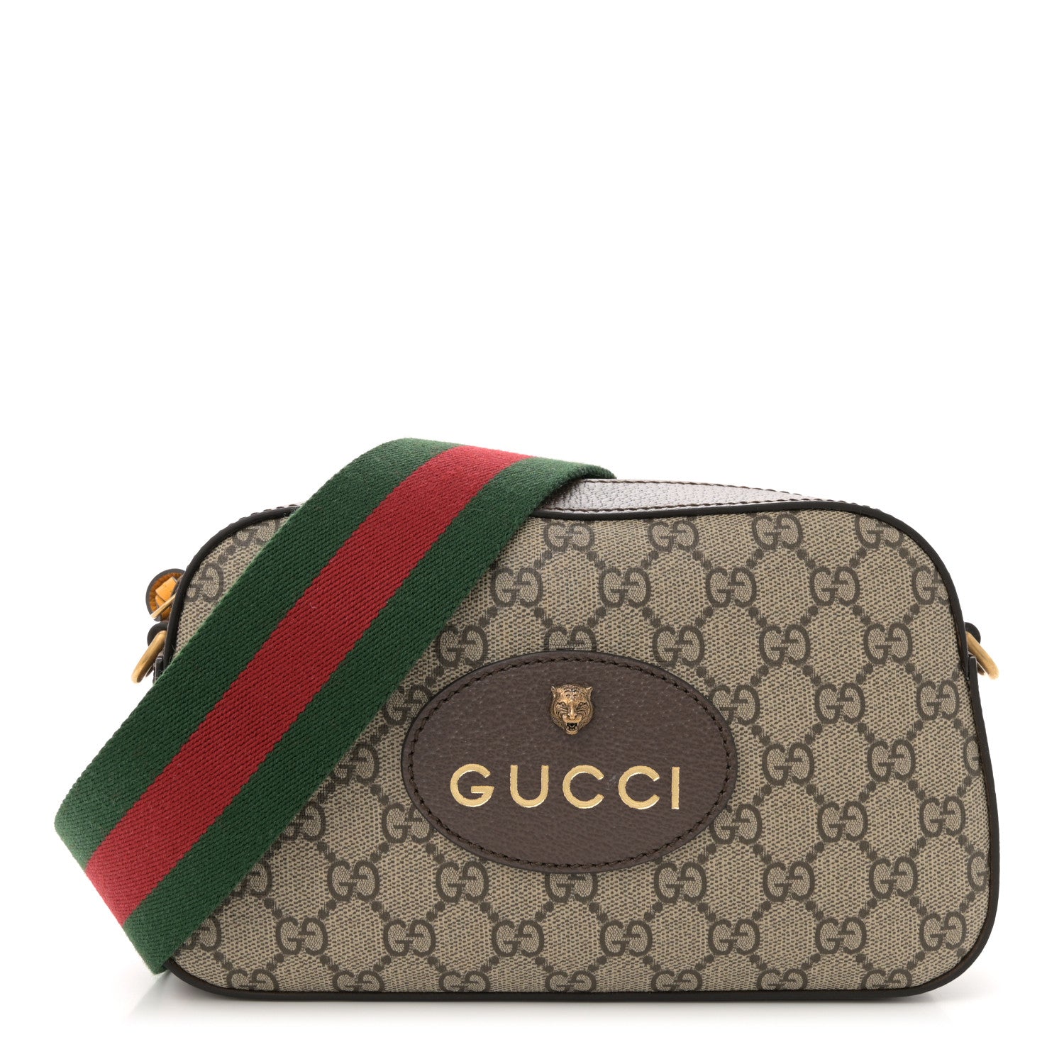 Gucci GG Supreme Monogram Web Neo Vintage Shoulder Bag Beige New Acero Crop 1 of 10