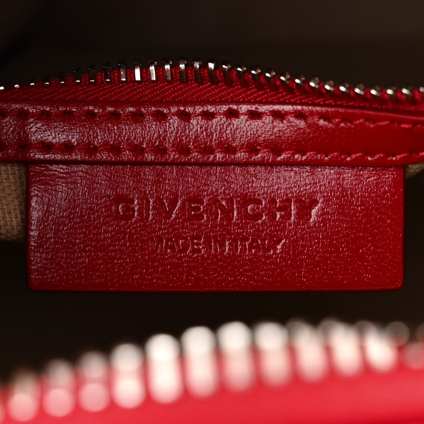 Shiny Lord Calfskin Mini Antigona Dark Red
