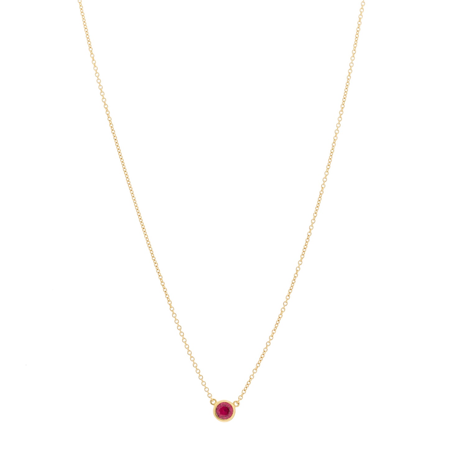18K Yellow Gold Ruby Elsa Peretti Color By The Yard Pendant Necklace