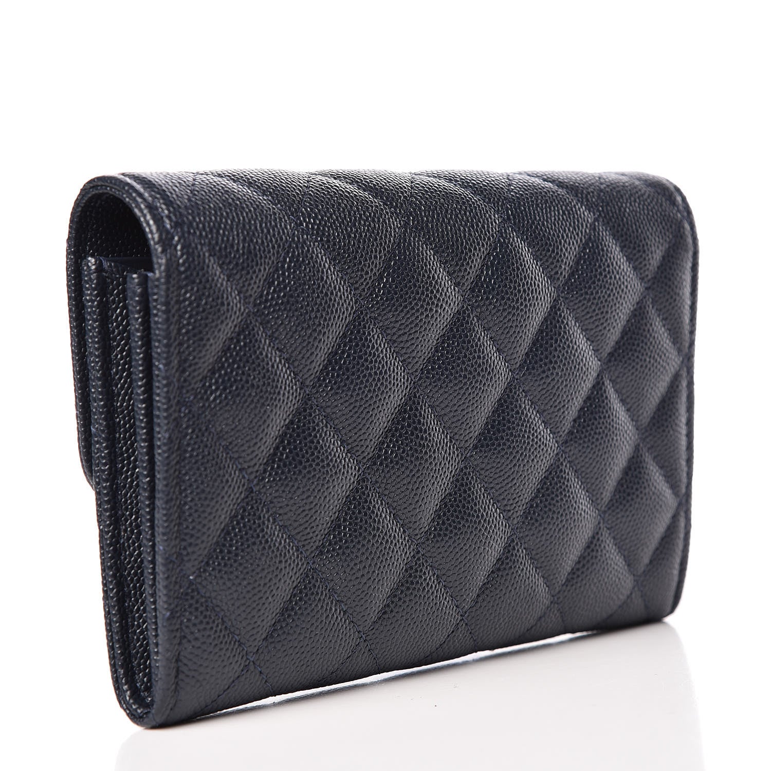 Chanel Caviar Quilted Medium Flap Wallet Navy 3 of 9