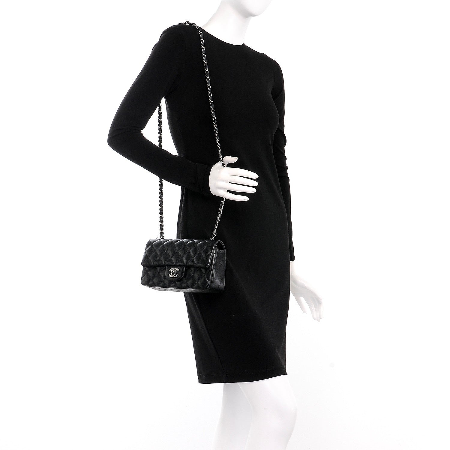 Chanel Iridescent Caviar Quilted Mini Rectangular Flap Black 2 of 8