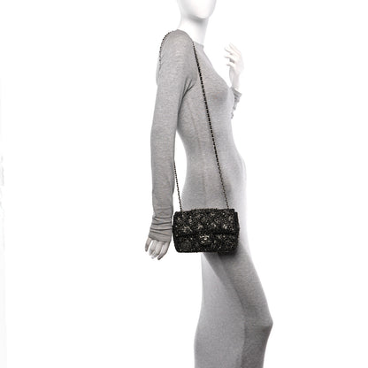 Chanel Satin Diamante Lucky Symbols Evening Flap Bag Black 2 of 12