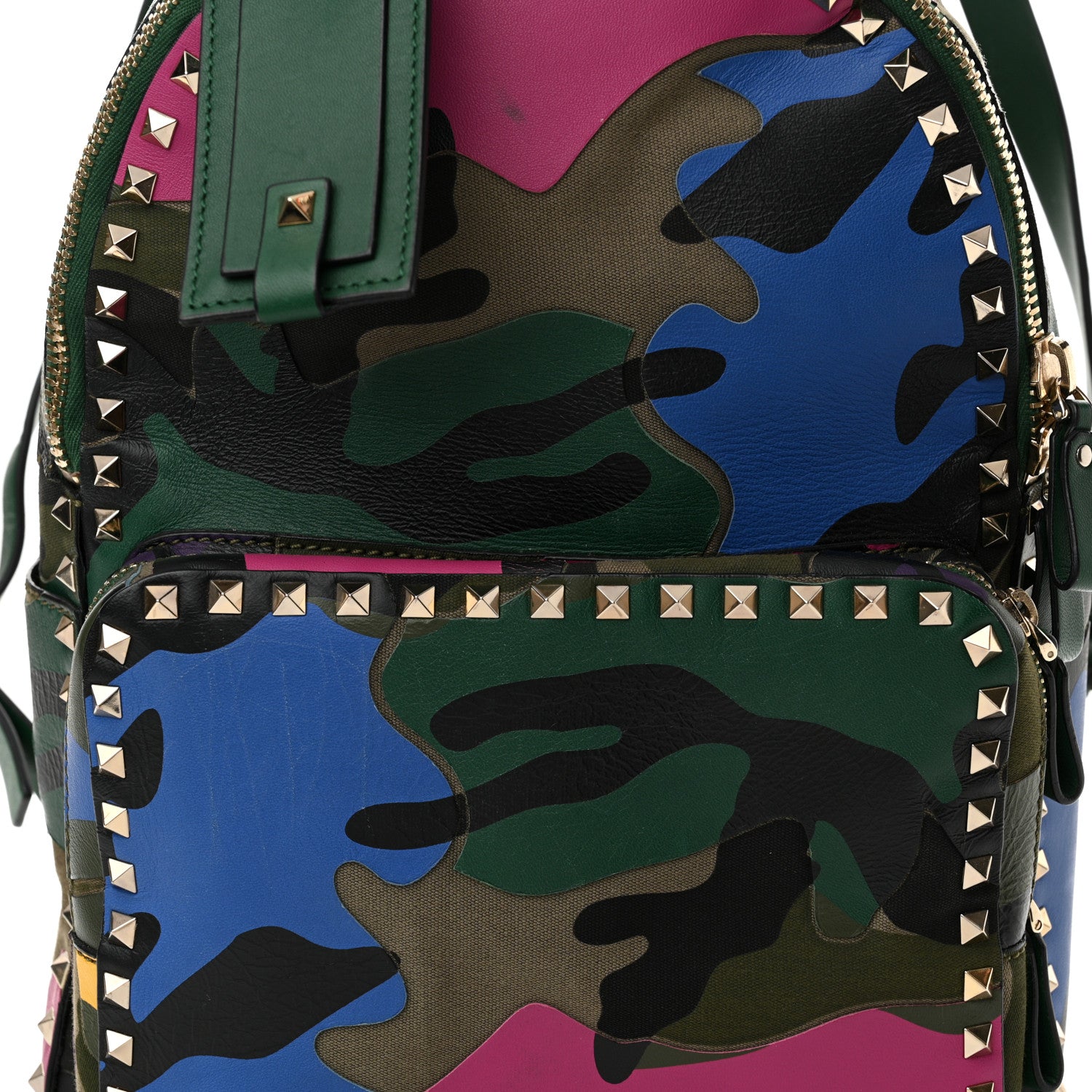 Valentino Garavani Nylon Calfskin Psychedelic Camouflage Medium Rockstud Backpack Multicolor 7 of 20