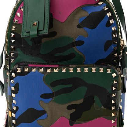 Valentino Garavani Nylon Calfskin Psychedelic Camouflage Medium Rockstud Backpack Multicolor 7 of 20