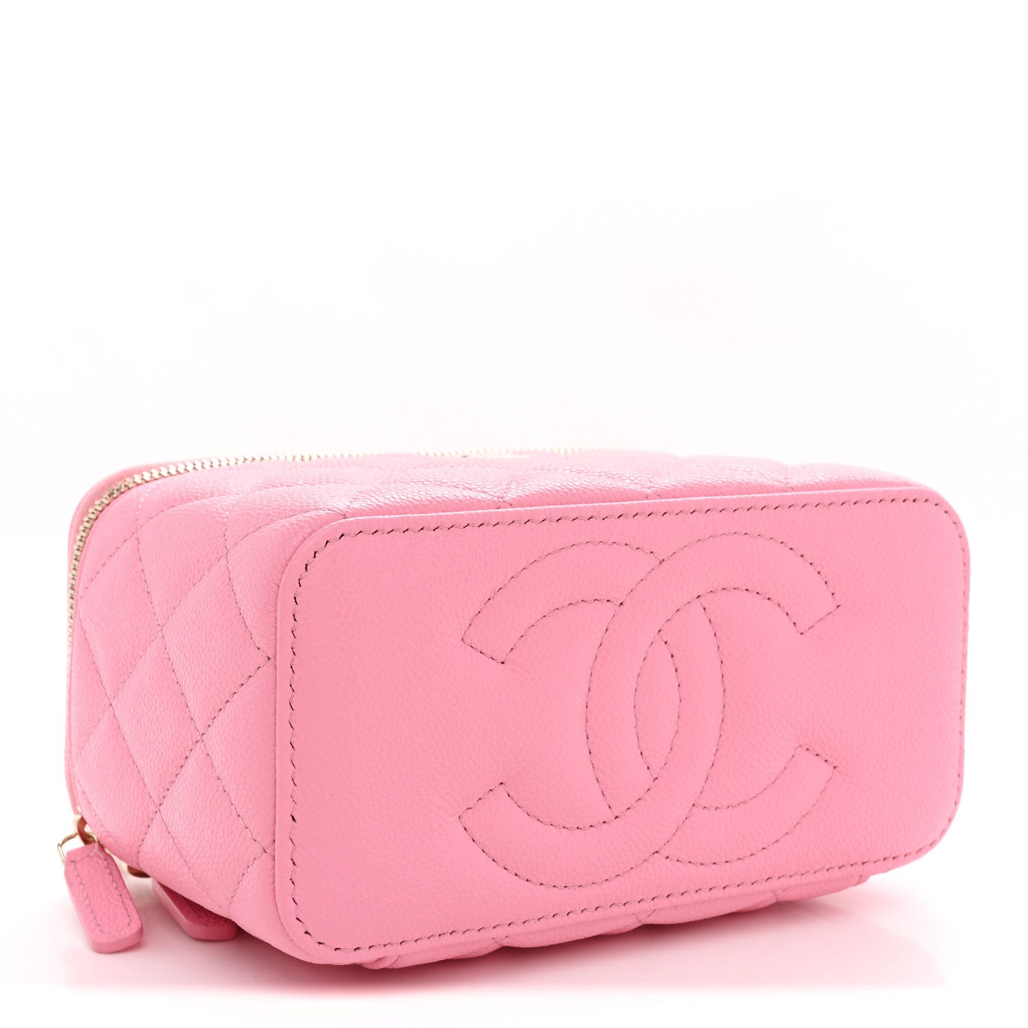 Chanel Caviar Quilted Small Vanity Case With Chain Pink 4 of 11