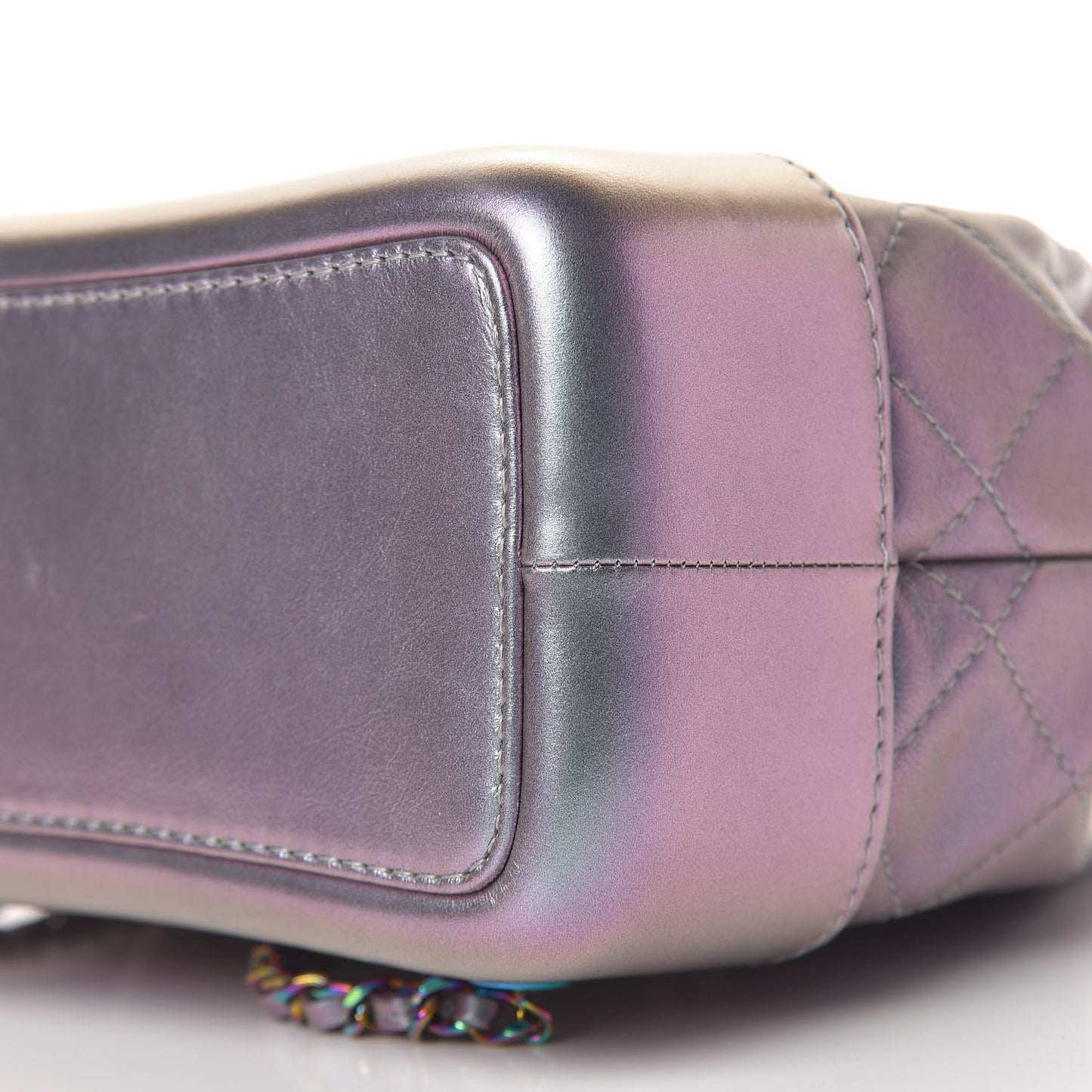 Iridescent Lambskin Calfskin Small Quilted Gabrielle Backpack Light Purple