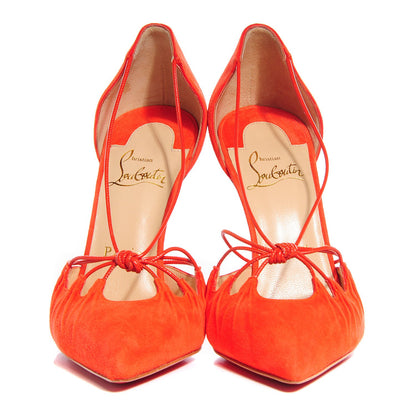 Christian Louboutin Suede Riri 100 Pumps 36.5 Orange 2 of 6
