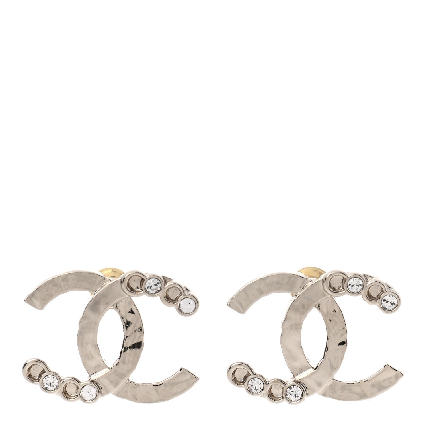 Chanel Crystal CC Earrings Silver 1 of 5