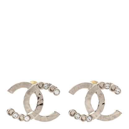 Chanel Crystal CC Earrings Silver 1 of 5