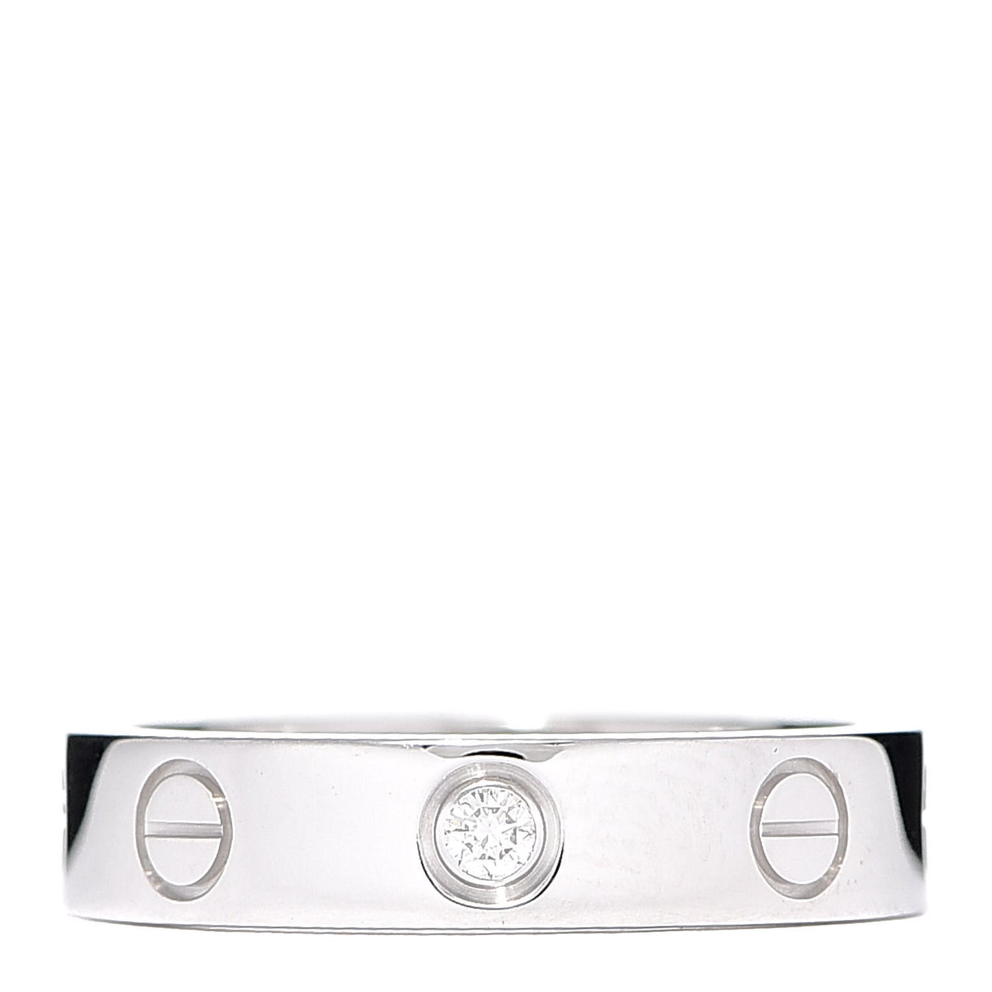 18K White Gold Diamond 4mm LOVE Wedding Band Ring 48 4.5