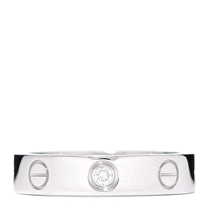 Cartier 18K White Gold Diamond 4mm LOVE Wedding Band Ring 48 4.5 1 of 4