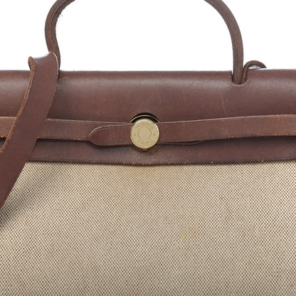 Hermes Toile Vache Calfskin Herbag 30 PM Natural 19 of 19