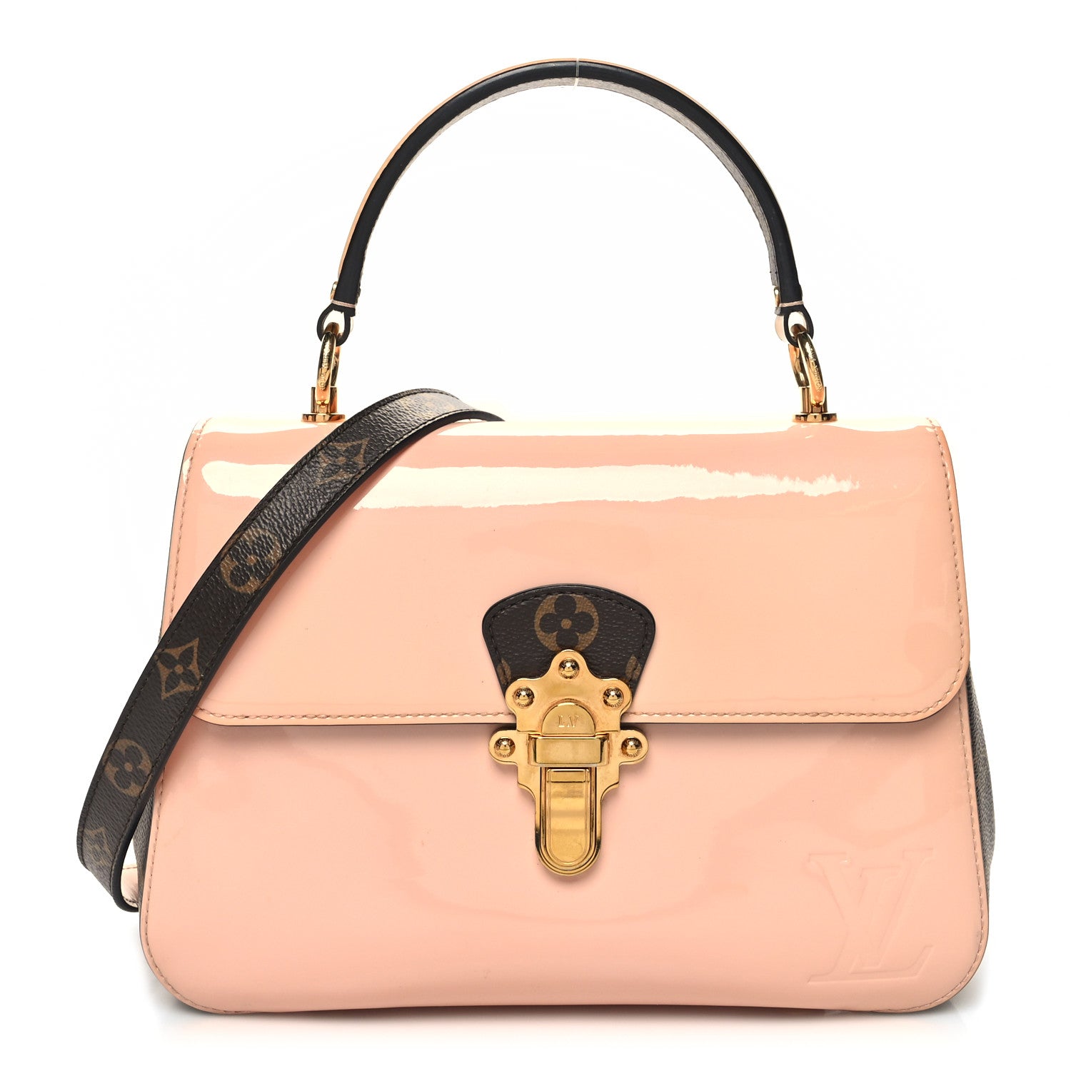 Louis Vuitton Patent Calfskin Monogram Cherrywood PM Rose Ballerine 1 of 11