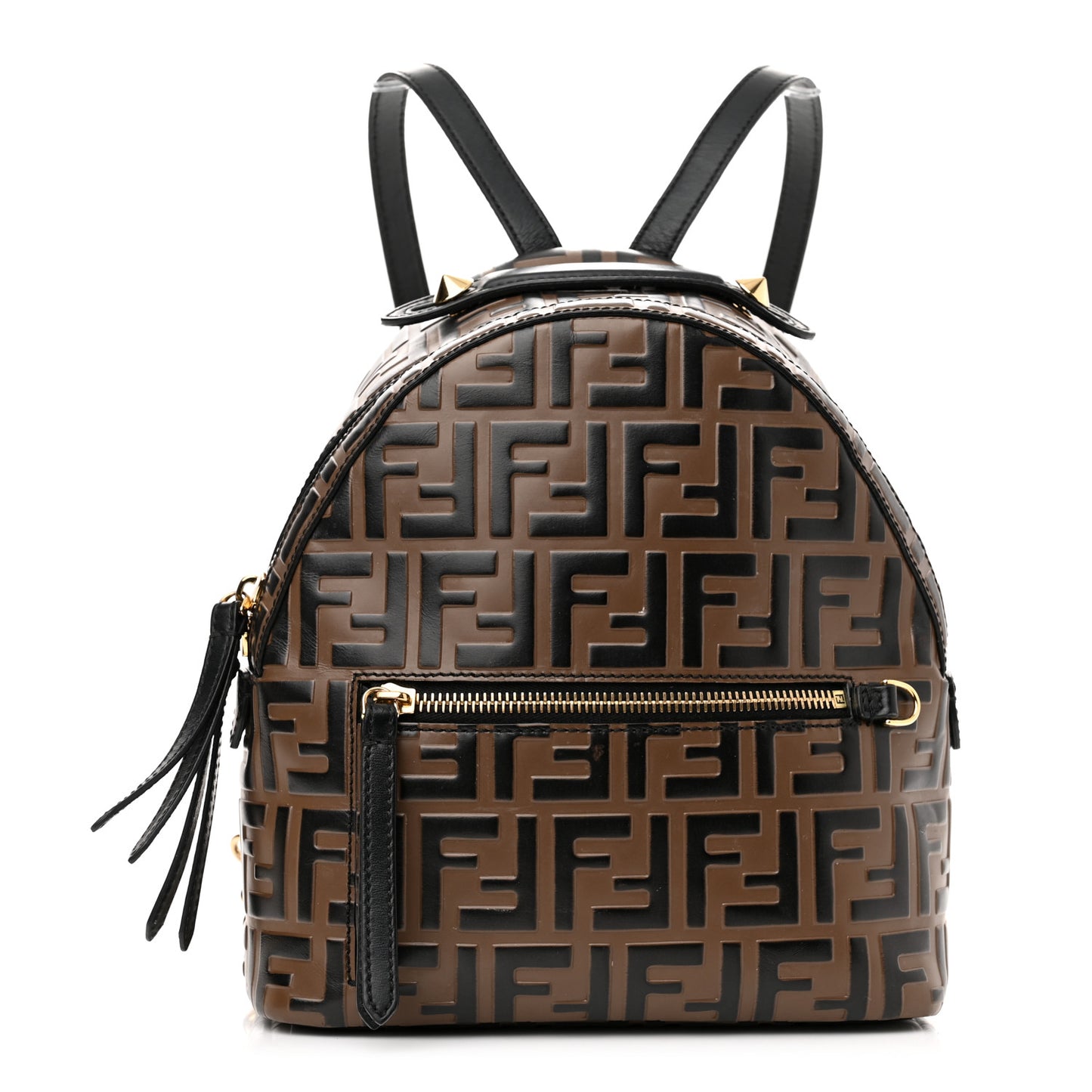 Vitello Bi-Color FF 1974 Embossed Mini Backpack Maya Black