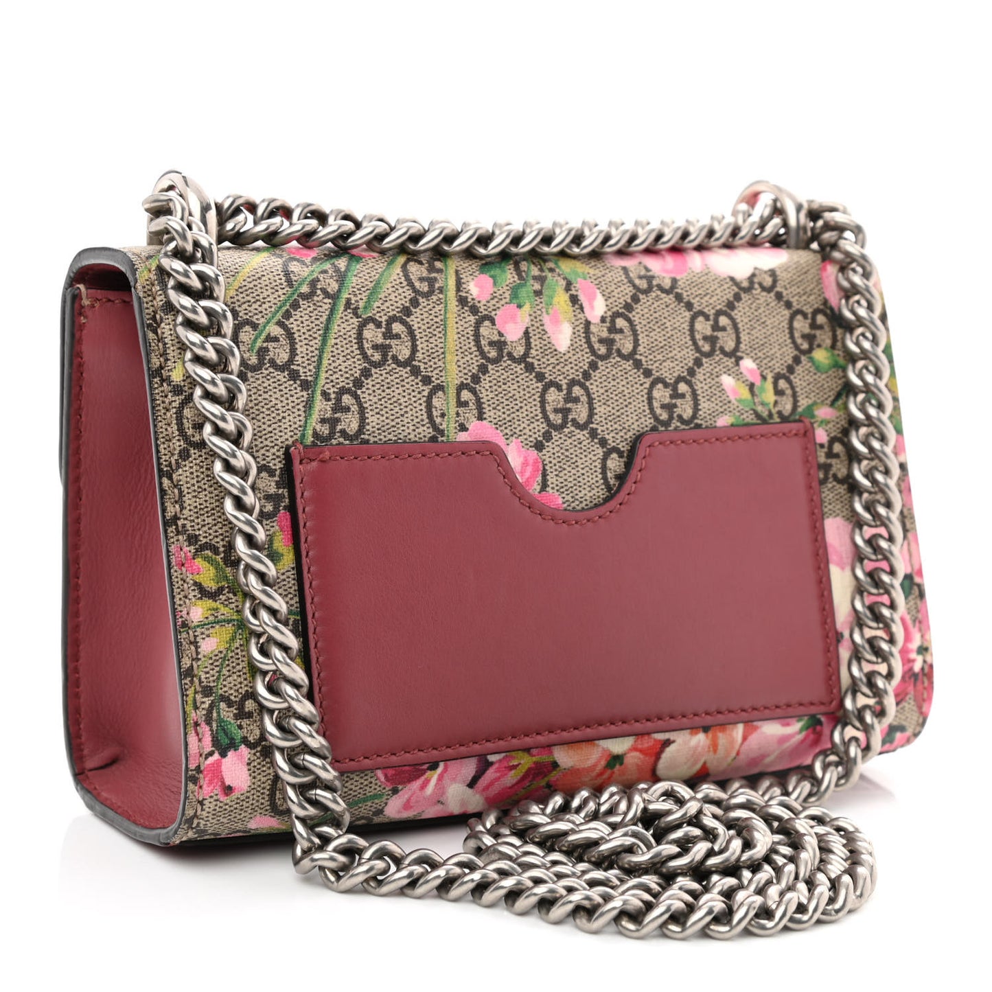 GG Supreme Monogram Blooms Small Padlock Shoulder Bag Beige Multicolor Dry Rose