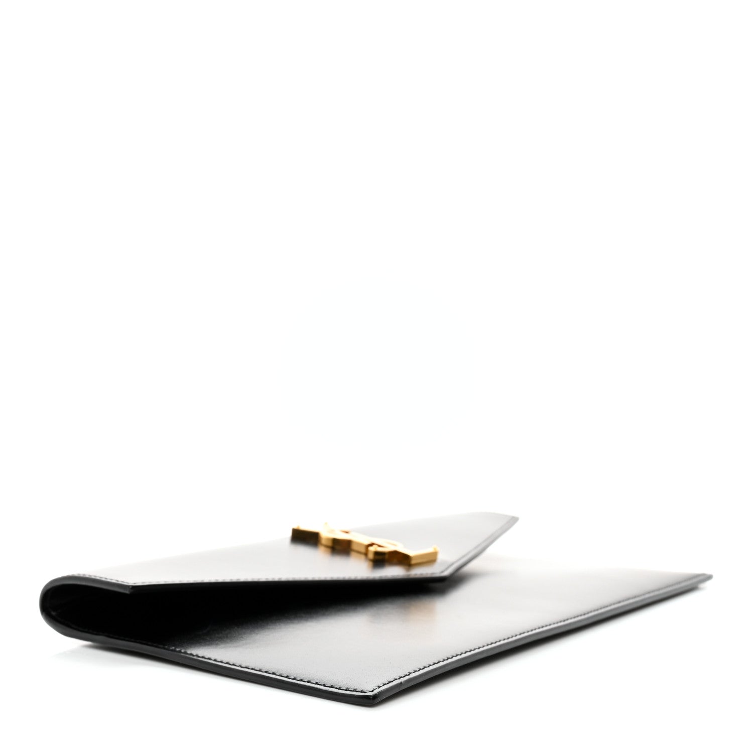 Saint Laurent Smooth Shiny Calfskin Monogram Uptown Clutch Black 4 of 10