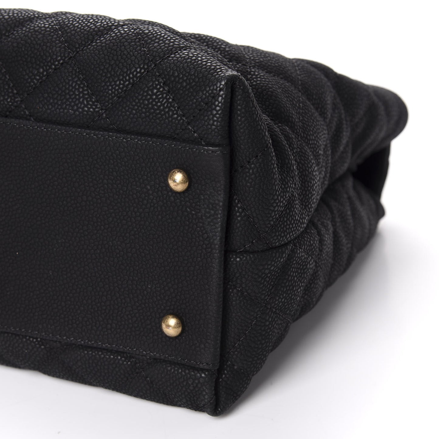 Iridescent Caviar Chic Quilt Tote Black
