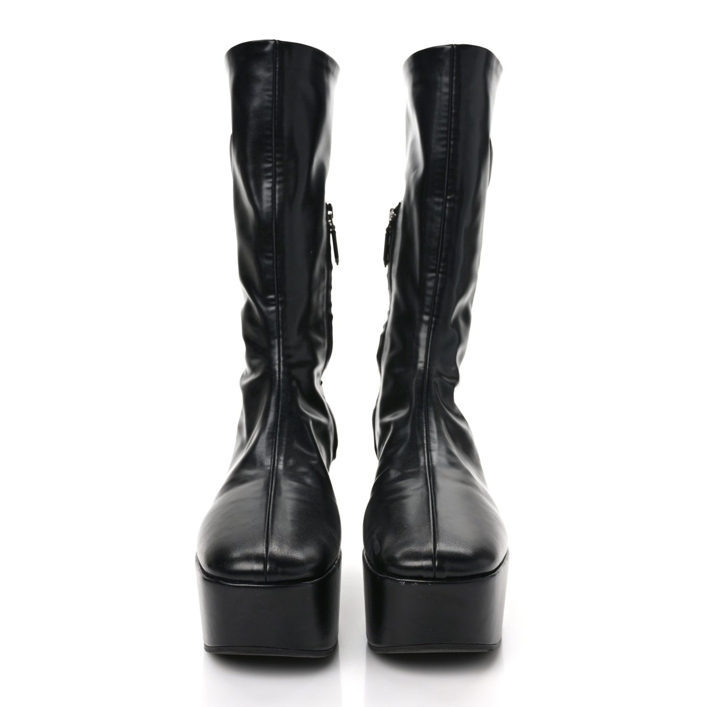 Nappa Tech Logo 70mm Platform Boots 37 Black