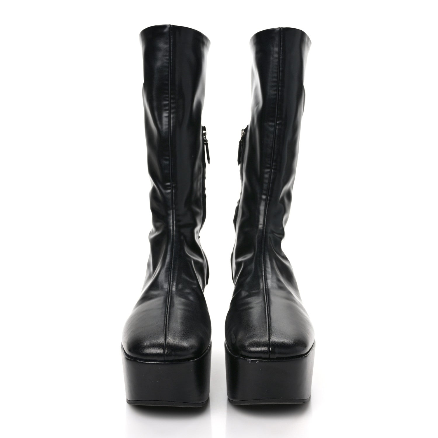 Prada Nappa Tech Logo 70mm Platform Boots 37 Black 2 of 9