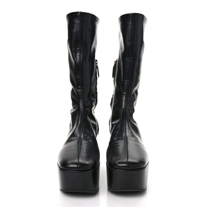 Prada Nappa Tech Logo 70mm Platform Boots 37 Black 2 of 9