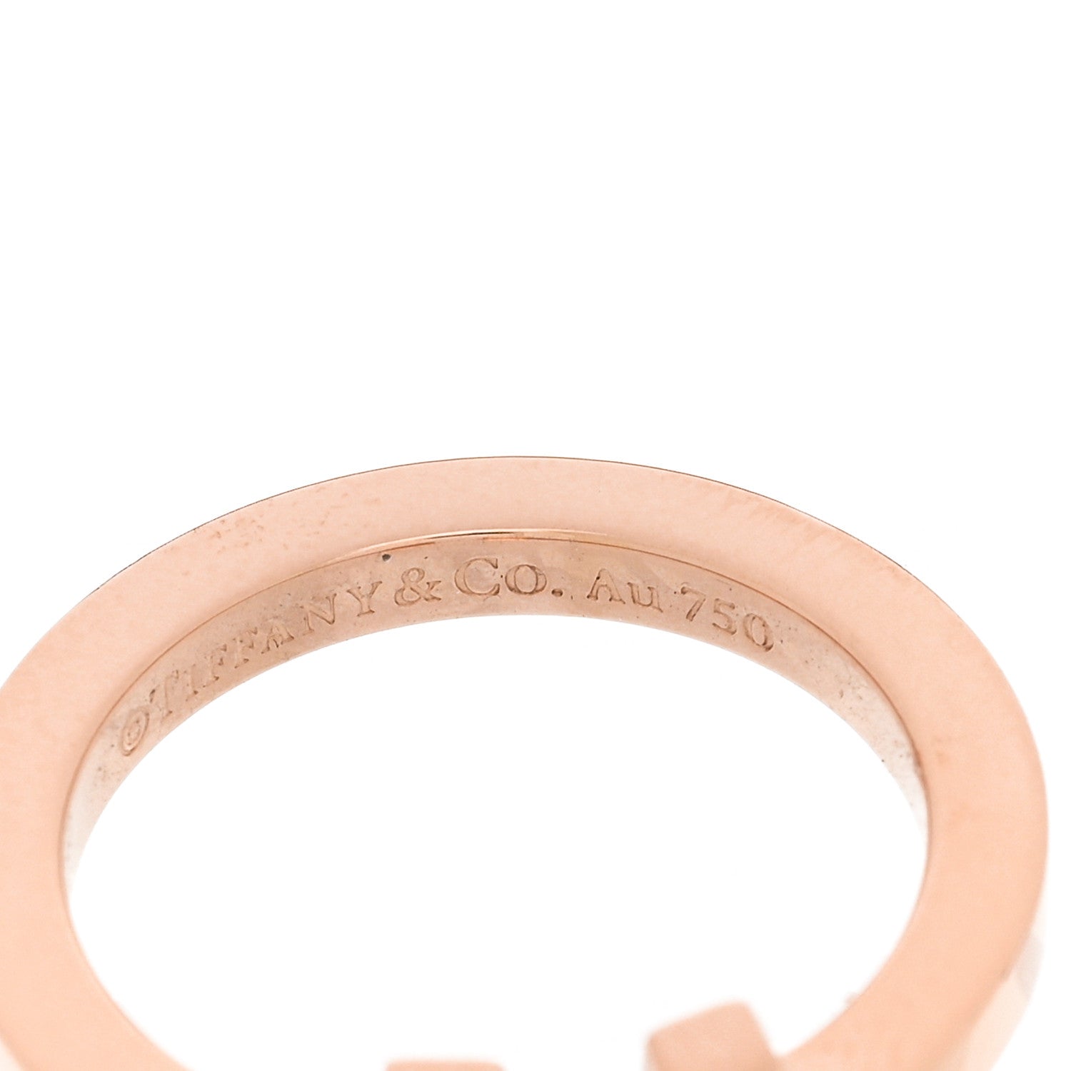 Tiffany 18K Rose Gold T Square Ring 54 7 5 of 6
