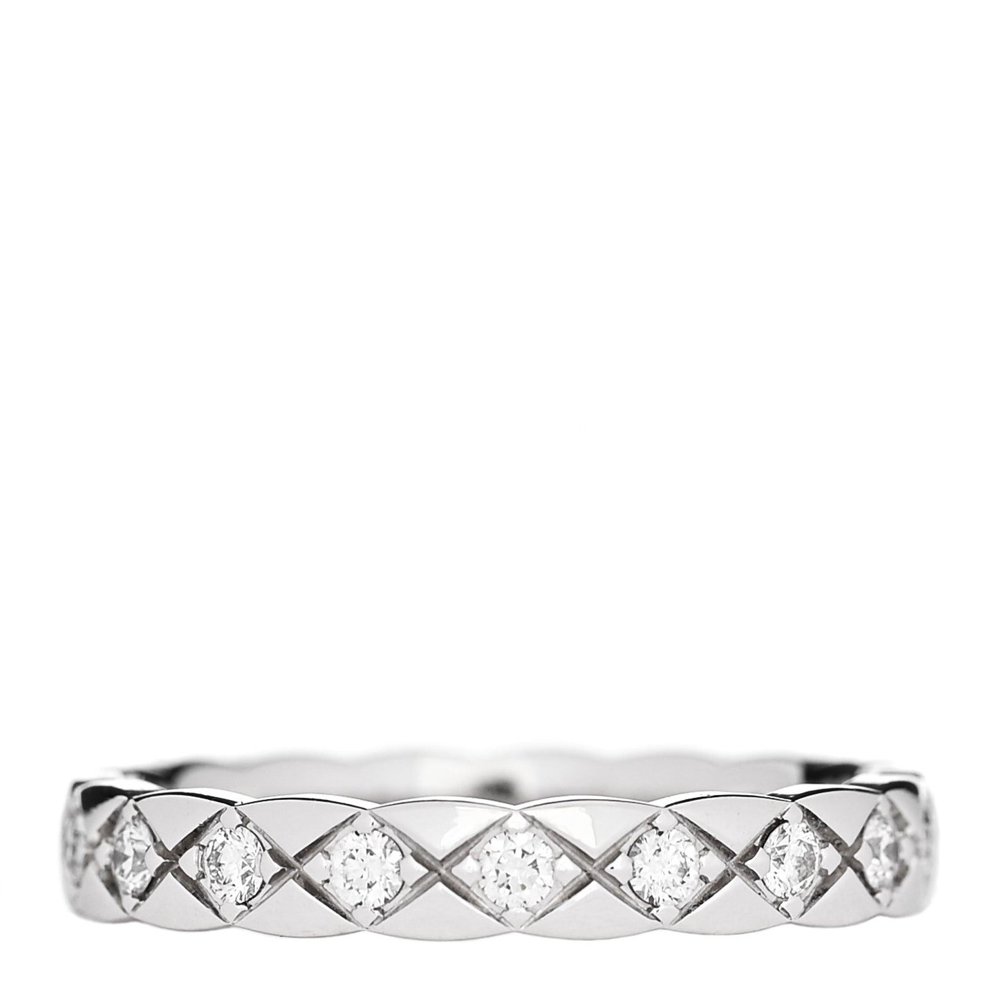 18K White Gold Diamond Mini Coco Crush Ring 52 6