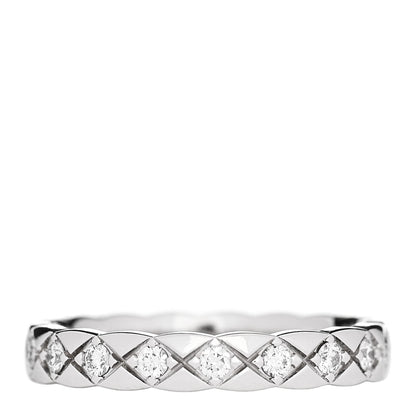 Chanel 18K White Gold Diamond Mini Coco Crush Ring 52 6 1 of 5