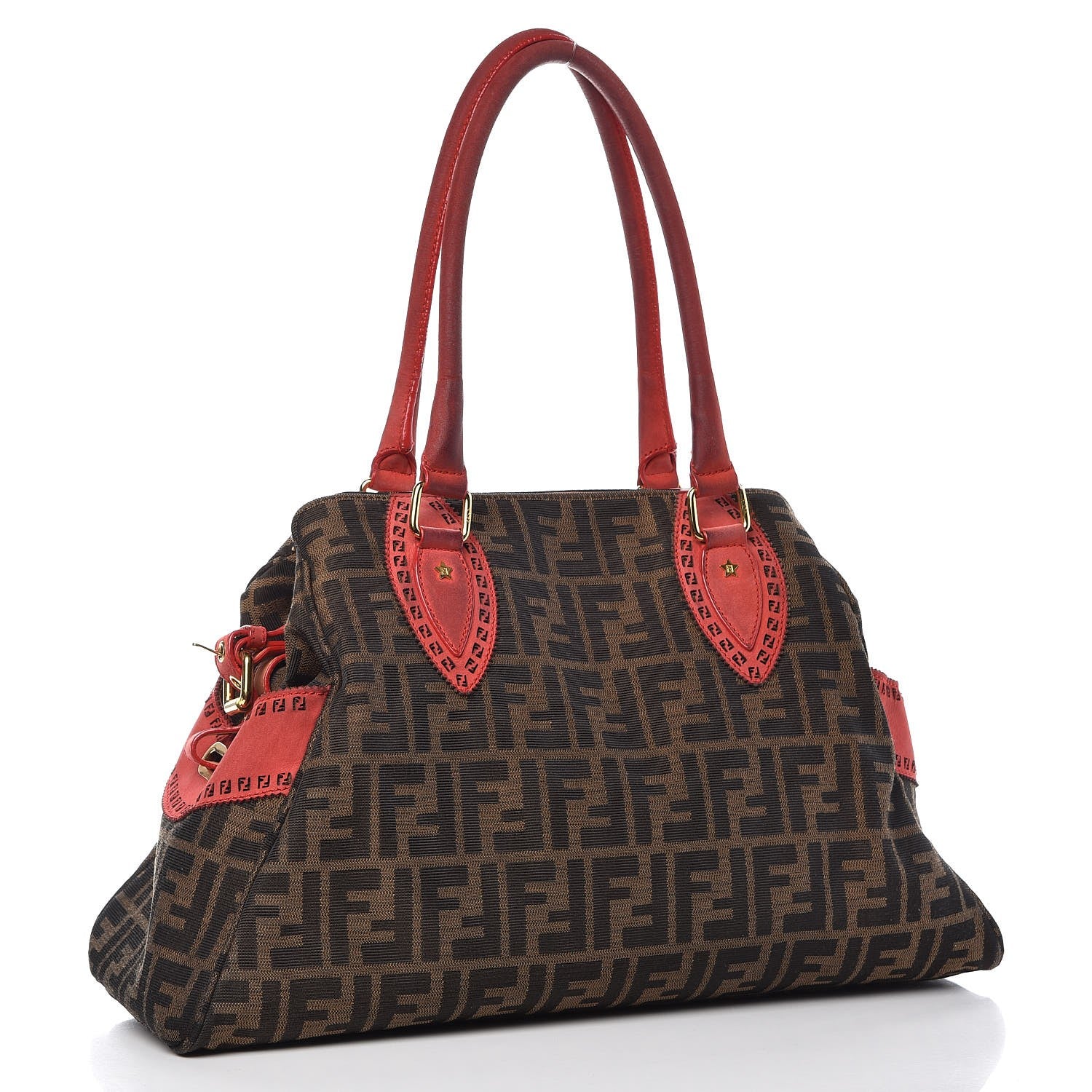 Fendi Zucca Grommet Bag De Jour Tobacco Red 3 of 17
