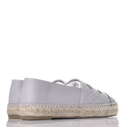 Chanel Lambskin Quilted CC Espadrilles 37 Grey 4 of 9