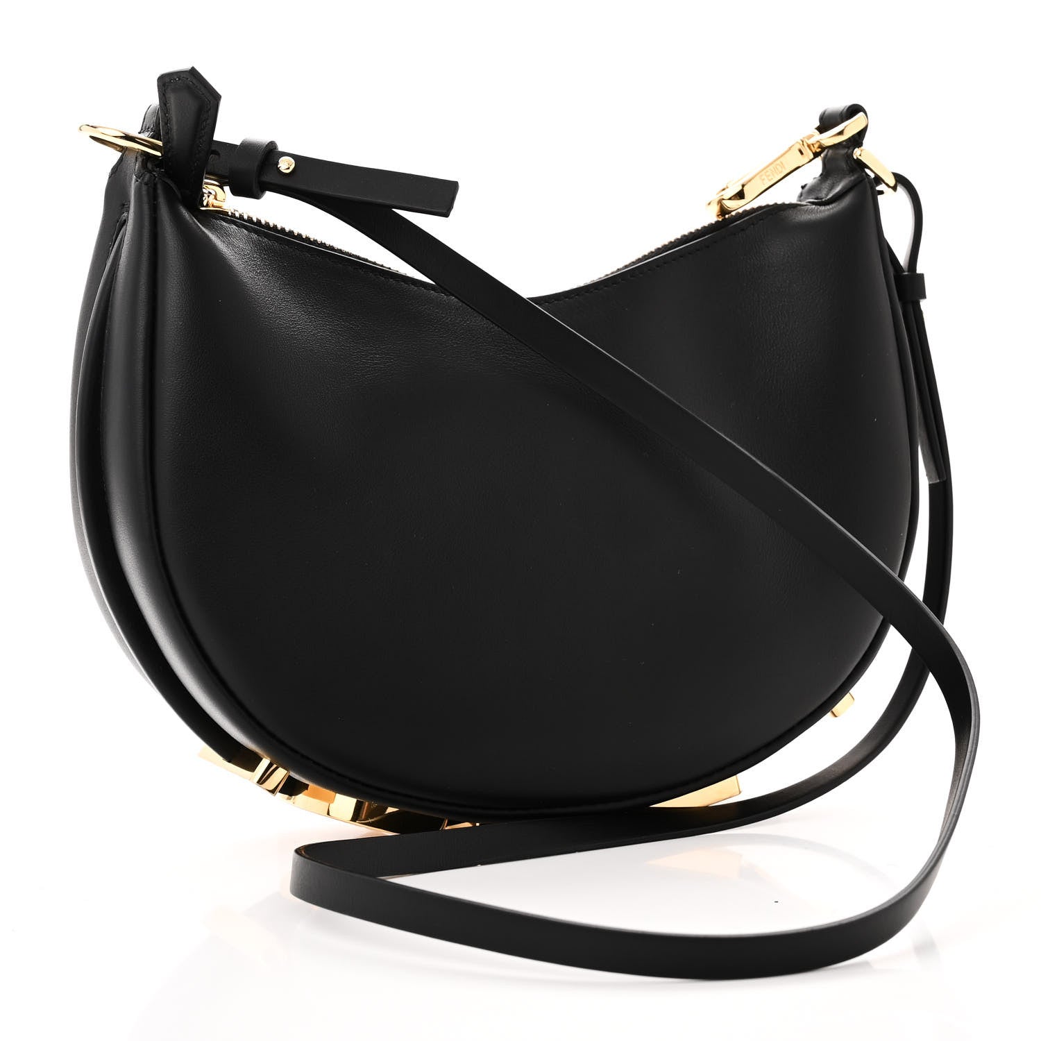 Fendi Vitello Grace Matte Mini graphy Hobo Bag Black 2 of 10