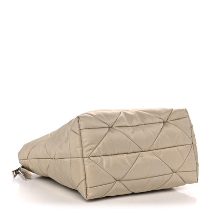 Prada Re-Nylon Nappa Triangle Quilted Padded Double Handled Zip Pocket Tote Deserto 4 of 14