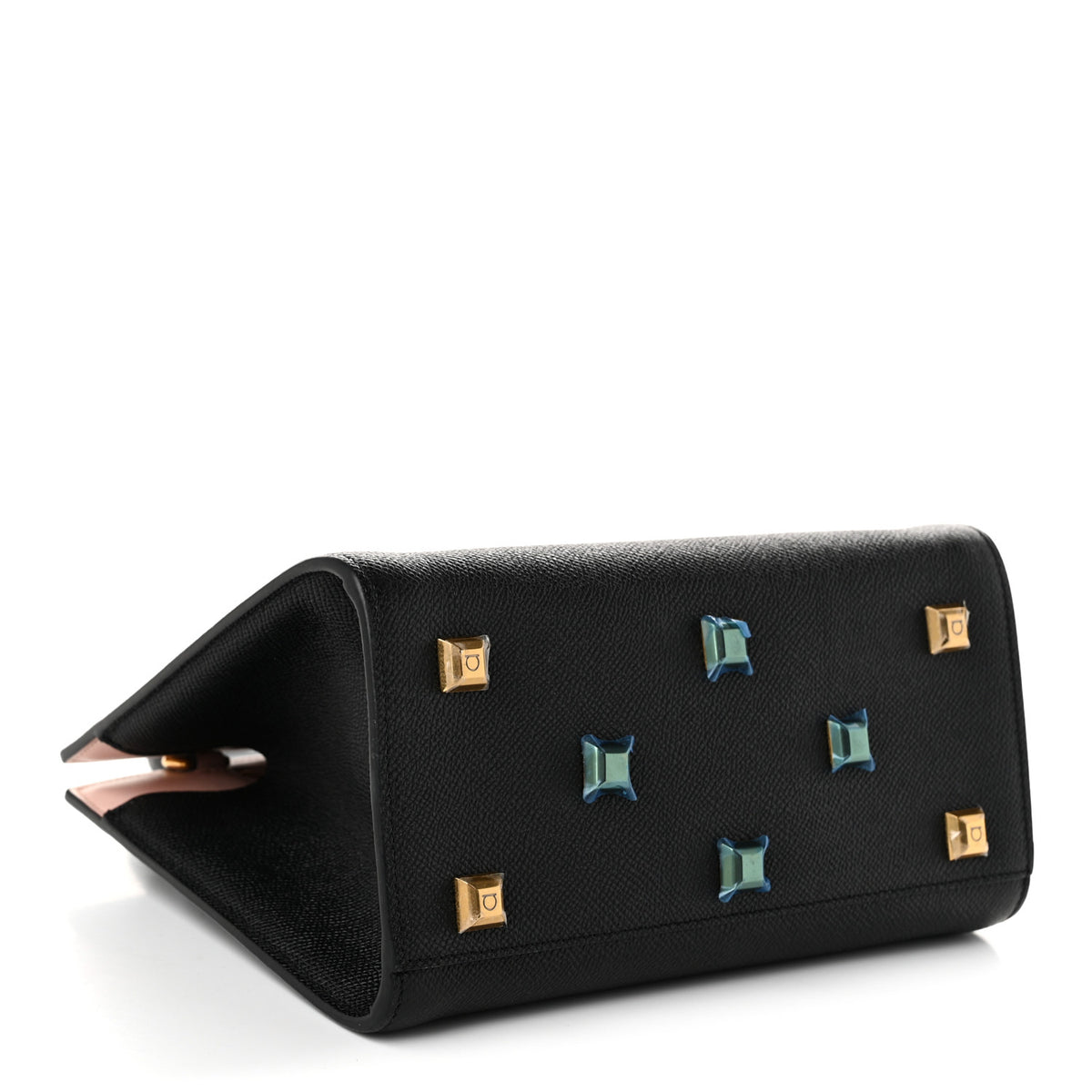 Salvatore Ferragamo Calfskin Small The Studio Box Bag Black 3 of 8