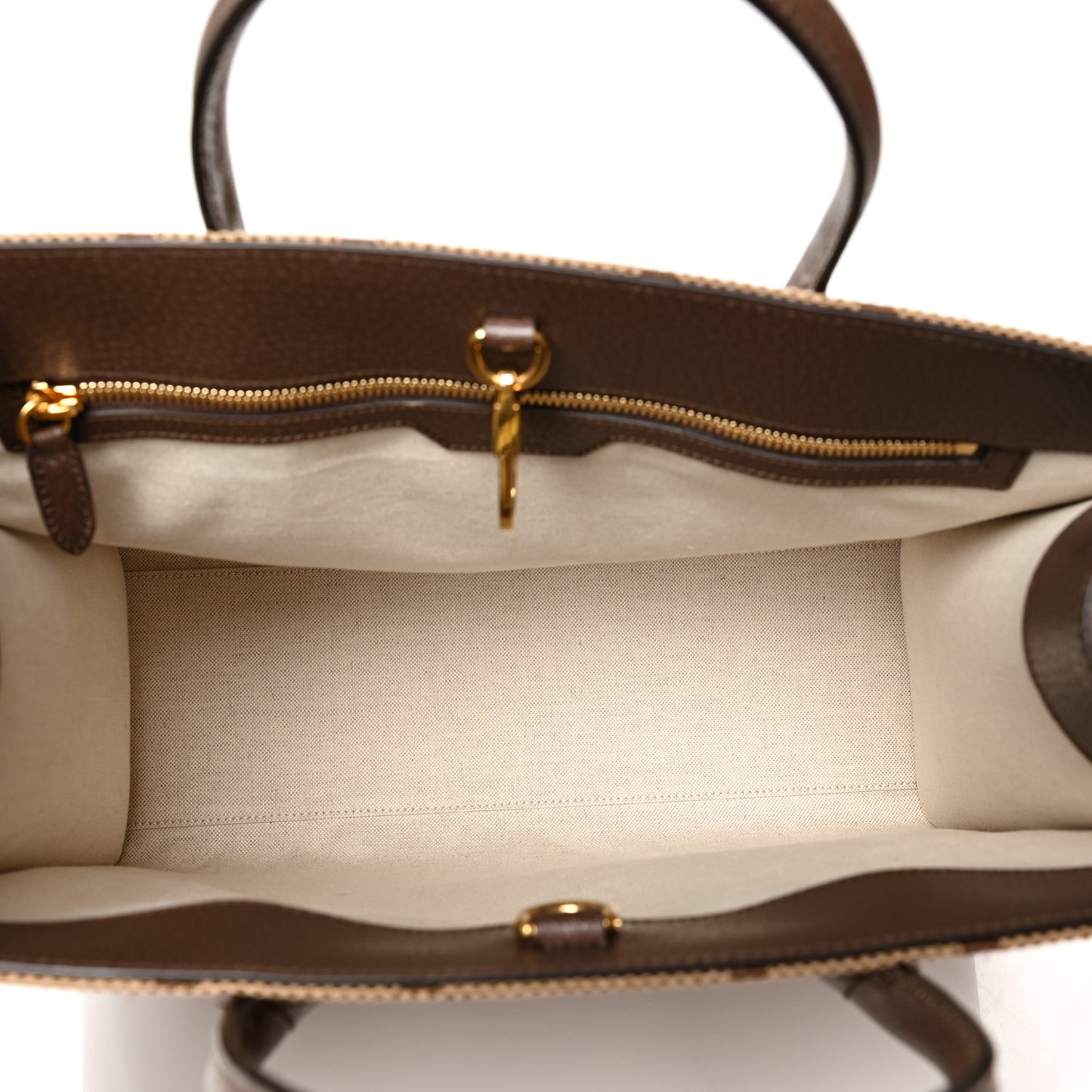 Monogram Jumbo GG Textured Dollar Calfskin Web Tote Bag Camel Ebony New Acero