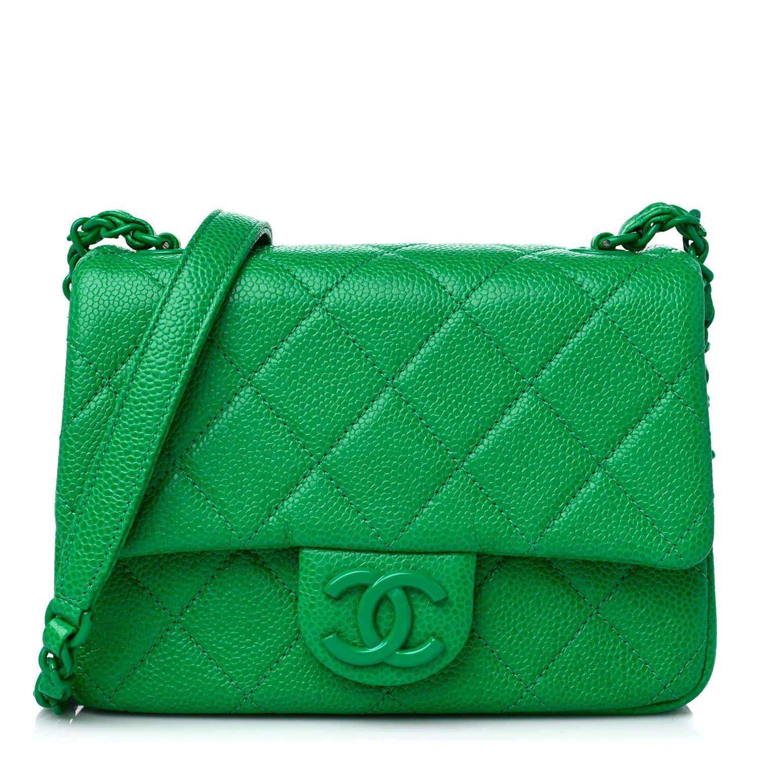 Chanel Caviar Quilted Mini Incognito Square Flap Green 1 of 10