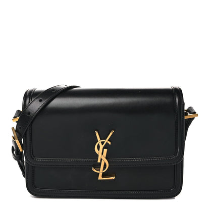Saint Laurent Box Calfskin Monogram Medium Solferino Satchel Black 1 of 11