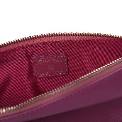 Chanel Lambskin Patent Leather Camellia Wristlet Pink 6 of 10