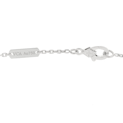 Van Cleef & Arpels 18K White Gold Guilloche Vintage Alhambra Pendant Necklace 5 of 6