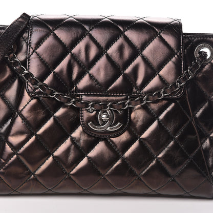 Chanel Glazed Calfskin Quilted Accordion Flap Black 8 of 11