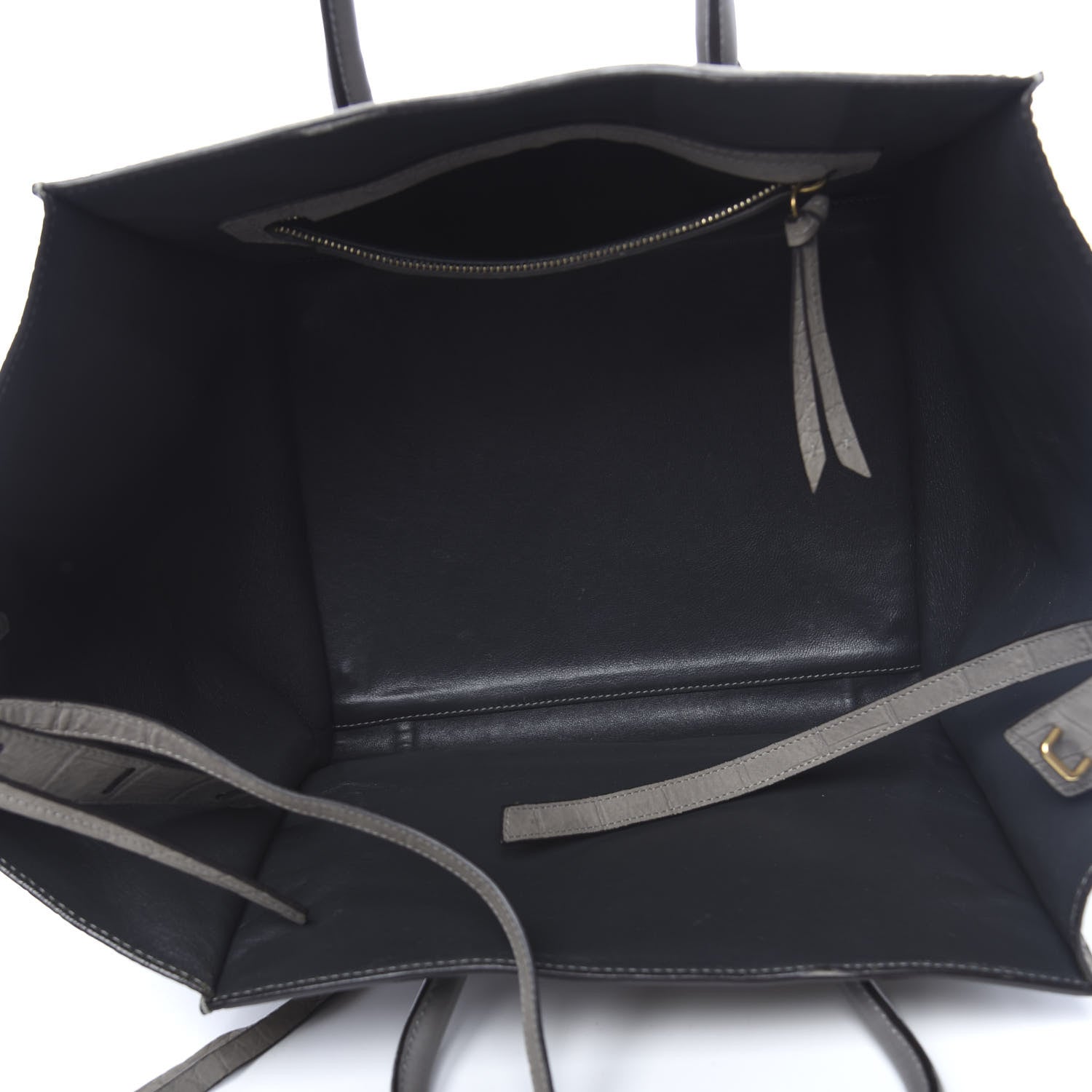 Celine Crocodile Embossed Nubuck Medium Phantom Luggage Grey 5 of 17