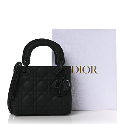 Christian Dior Ultra Matte Calfskin Cannage Mini Lady Dior Black 9 of 9