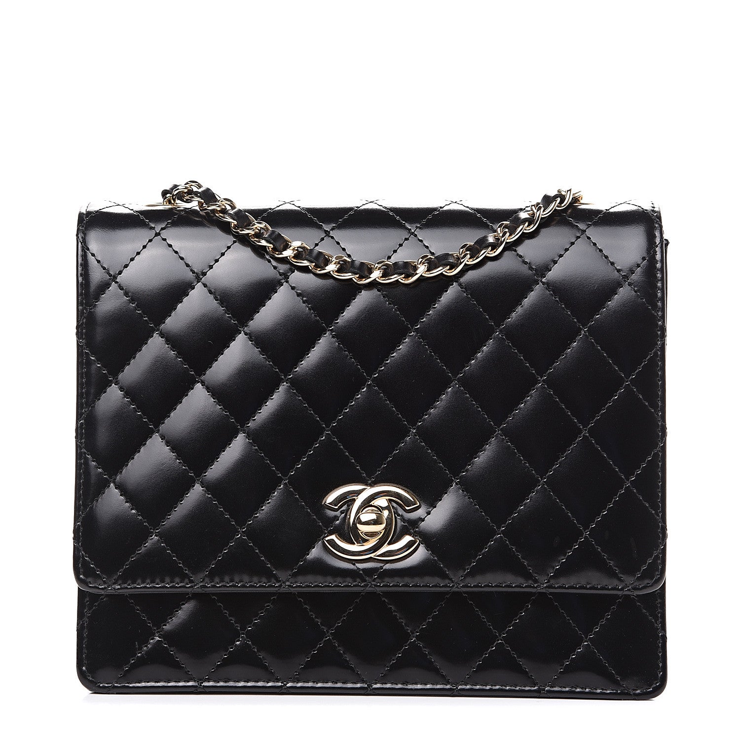 Chanel Glazed Calfskin Quilted Flap Black 1 of 9