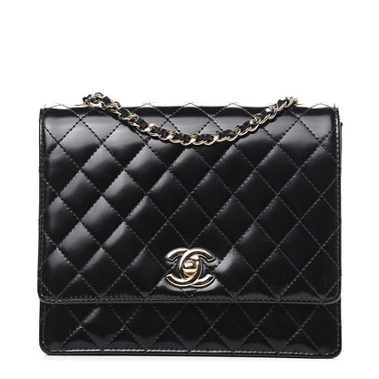 Chanel Glazed Calfskin Quilted Flap Black 1 of 9