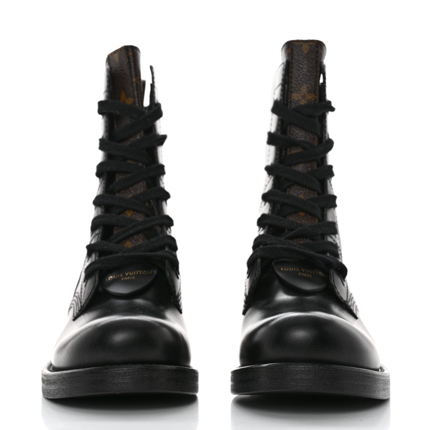 Louis Vuitton Calfskin Monogram Metropolis Flat Ranger Boots 36 Black 2 of 8