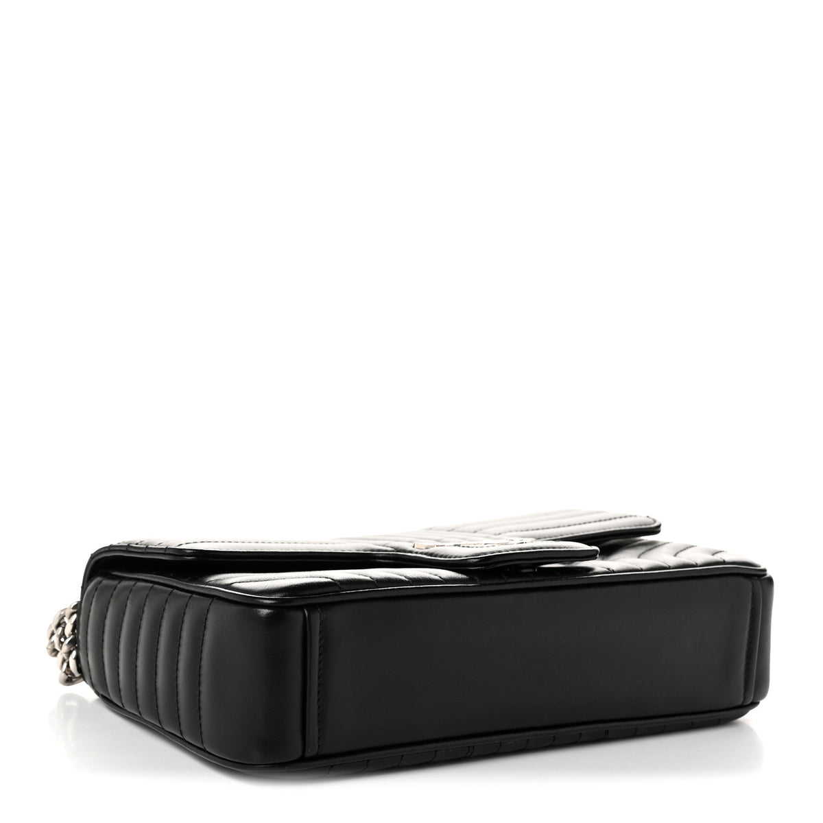 Prada Soft Calfskin Impunture Diagramme Medium Chain Flap Shoulder Bag Black 4 of 10